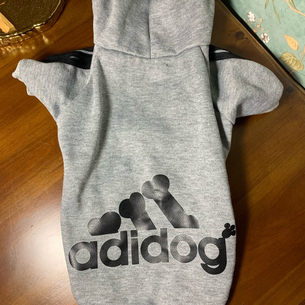 Adidog Hoodie Gray Size Large New
